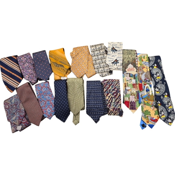 Vintage and Modern Tie Lot Dior, YSL, Commodore, Museum, Disney, Tabasco 17 - Picture 1 of 16